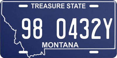 MT license plate 980432Y