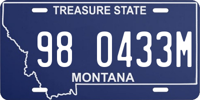 MT license plate 980433M