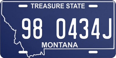 MT license plate 980434J