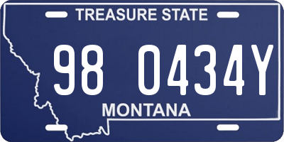 MT license plate 980434Y