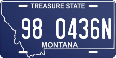 MT license plate 980436N