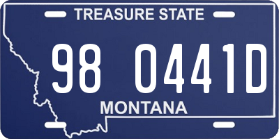 MT license plate 980441D