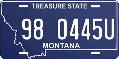 MT license plate 980445U