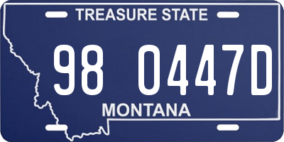 MT license plate 980447D