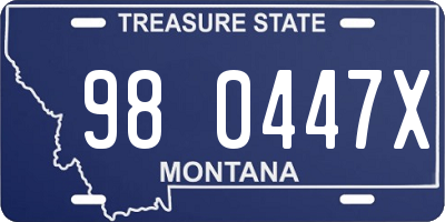 MT license plate 980447X