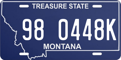 MT license plate 980448K