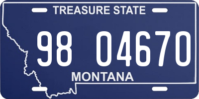MT license plate 980467O