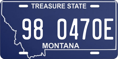MT license plate 980470E