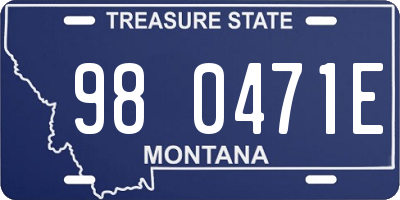 MT license plate 980471E