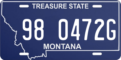 MT license plate 980472G