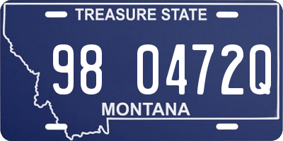 MT license plate 980472Q