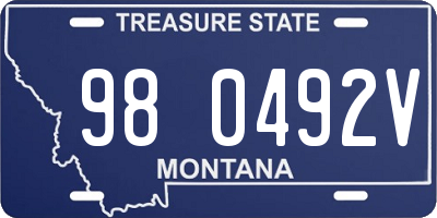 MT license plate 980492V