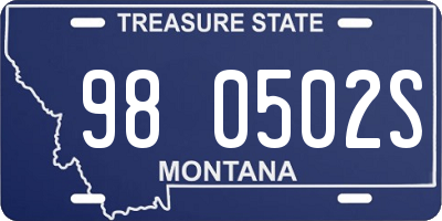 MT license plate 980502S