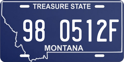 MT license plate 980512F