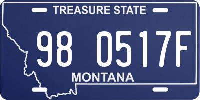 MT license plate 980517F