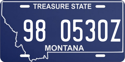 MT license plate 980530Z
