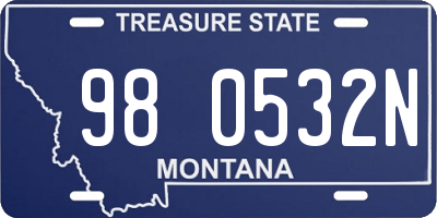 MT license plate 980532N