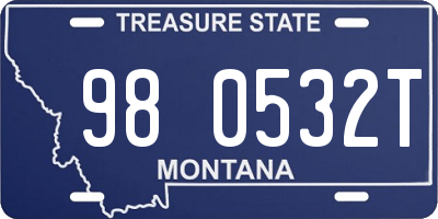 MT license plate 980532T