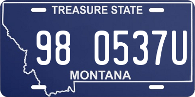MT license plate 980537U