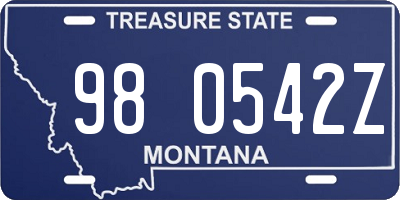 MT license plate 980542Z