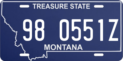 MT license plate 980551Z