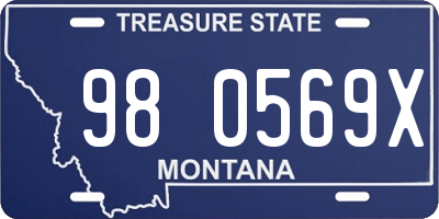 MT license plate 980569X