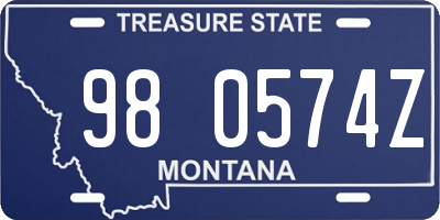 MT license plate 980574Z