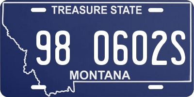 MT license plate 980602S