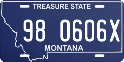 MT license plate 980606X