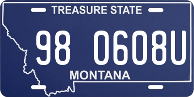 MT license plate 980608U