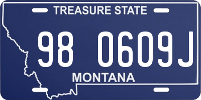 MT license plate 980609J