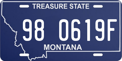 MT license plate 980619F