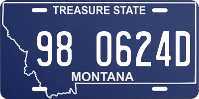 MT license plate 980624D