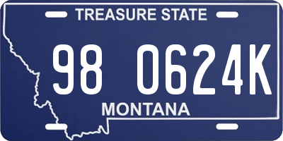 MT license plate 980624K