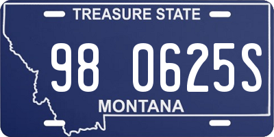 MT license plate 980625S