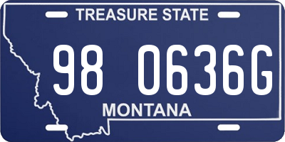 MT license plate 980636G