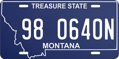 MT license plate 980640N