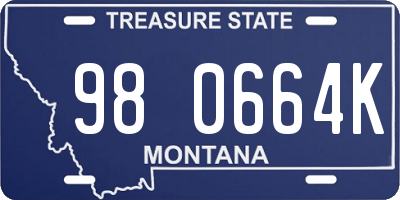 MT license plate 980664K