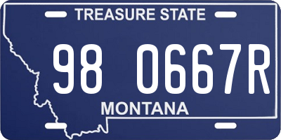 MT license plate 980667R