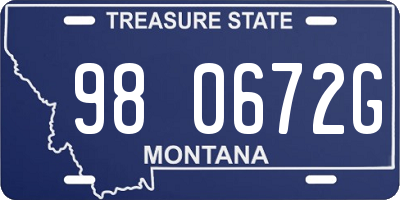 MT license plate 980672G