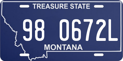 MT license plate 980672L