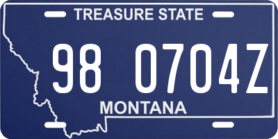 MT license plate 980704Z