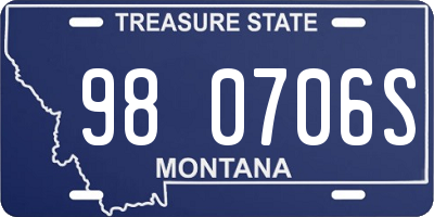 MT license plate 980706S