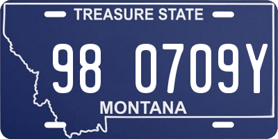 MT license plate 980709Y