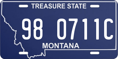 MT license plate 980711C