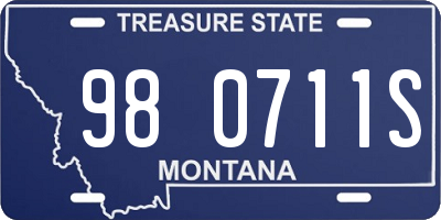 MT license plate 980711S