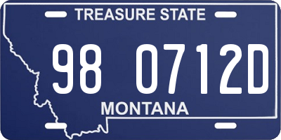 MT license plate 980712D