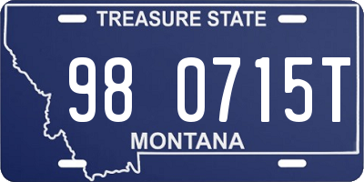 MT license plate 980715T