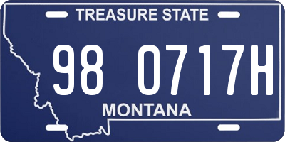 MT license plate 980717H
