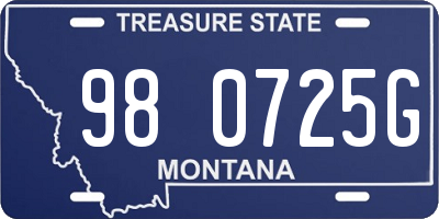 MT license plate 980725G